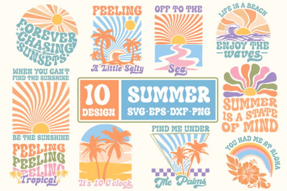 Download Boho Retro Summer SVG Bundle,Beach SVG - Summer svg bundle Collection