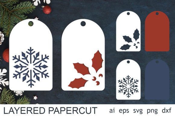 Download Christmas Gift Tags with Snowflake Svg - Premium Resources