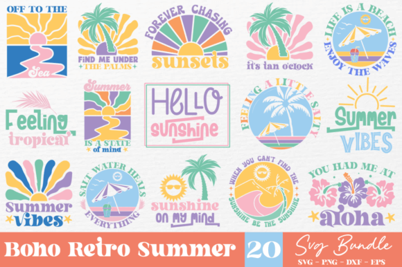 Download Boho Retro Summer SVG Bundle - Summer svg bundle Collection